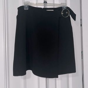 Whistles Size‎ 8 Black Mini Skirt with Gold Buckle